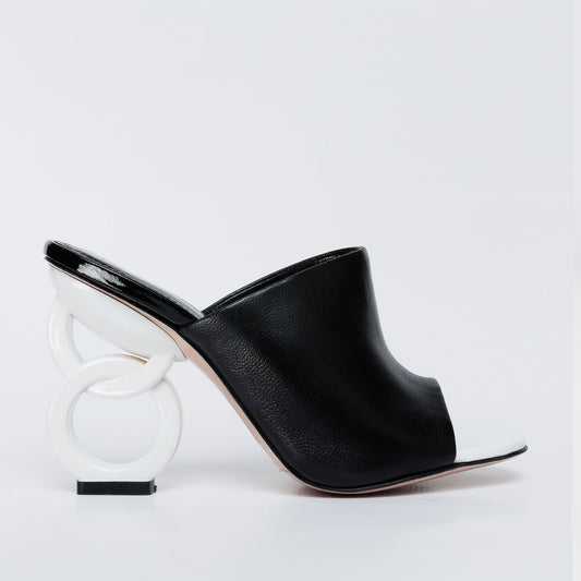The Cymmer Black Leather Women Sandal