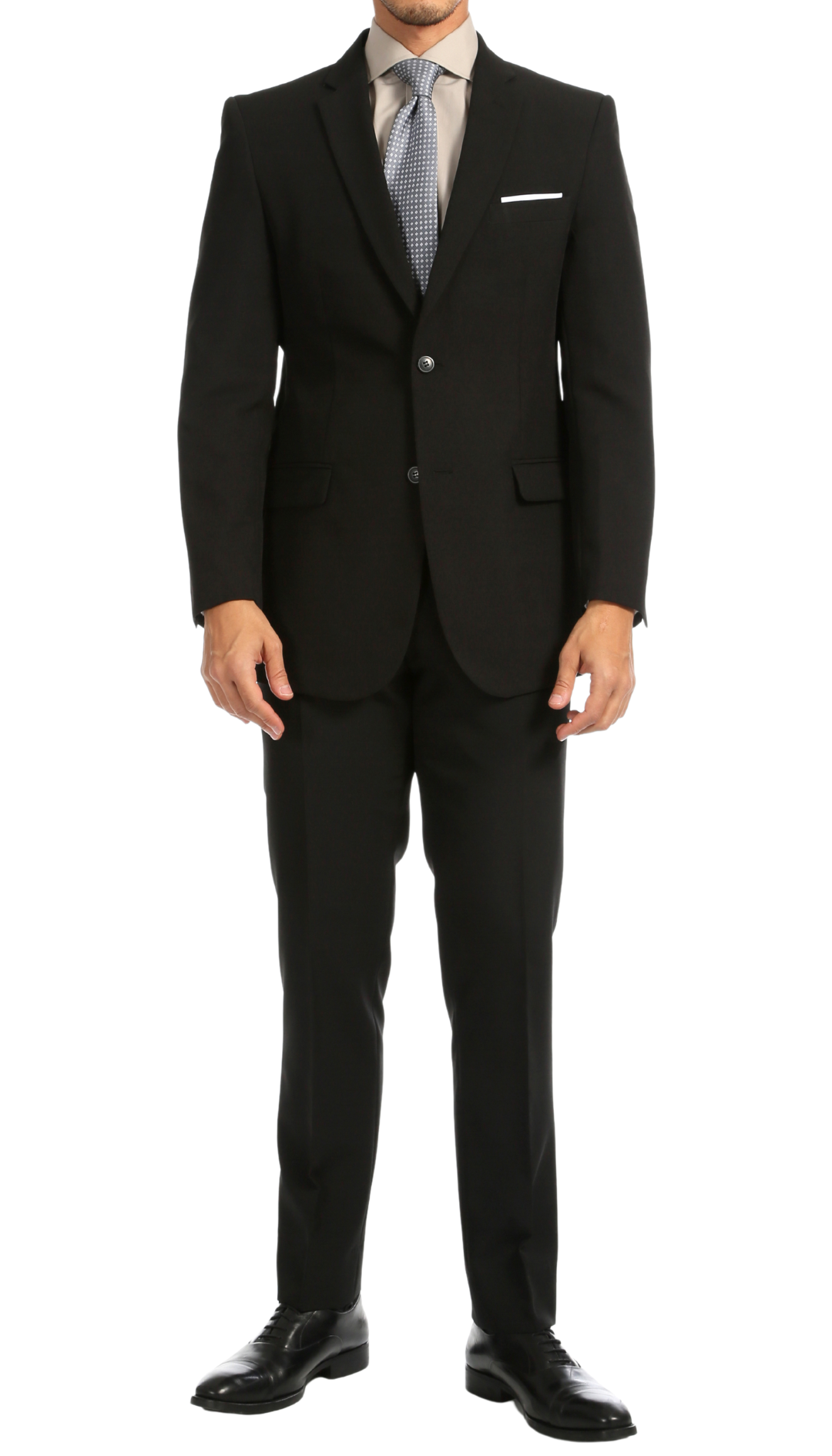 PL1969 Men's Black 2-Piece Suit — Big & Tall Fit, Sizes 38–72 (Short, Regular & Long)