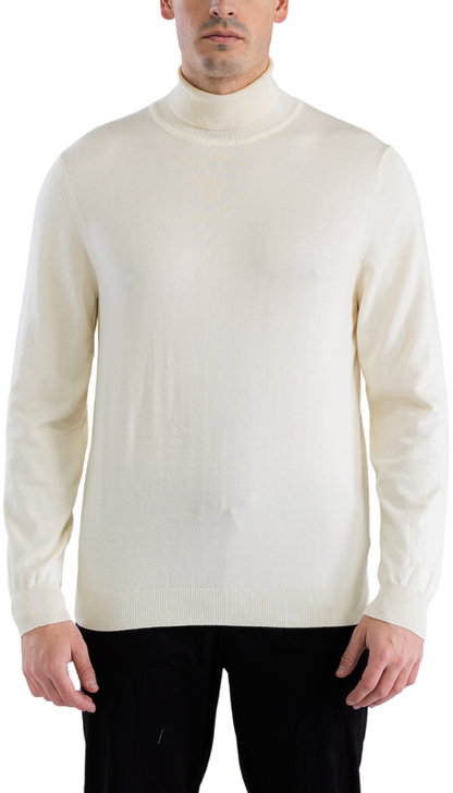 Mens Off-white Pullover Turtleneck Sweater