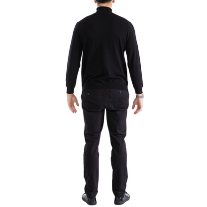 Mens Black Pullover Turtleneck Sweater