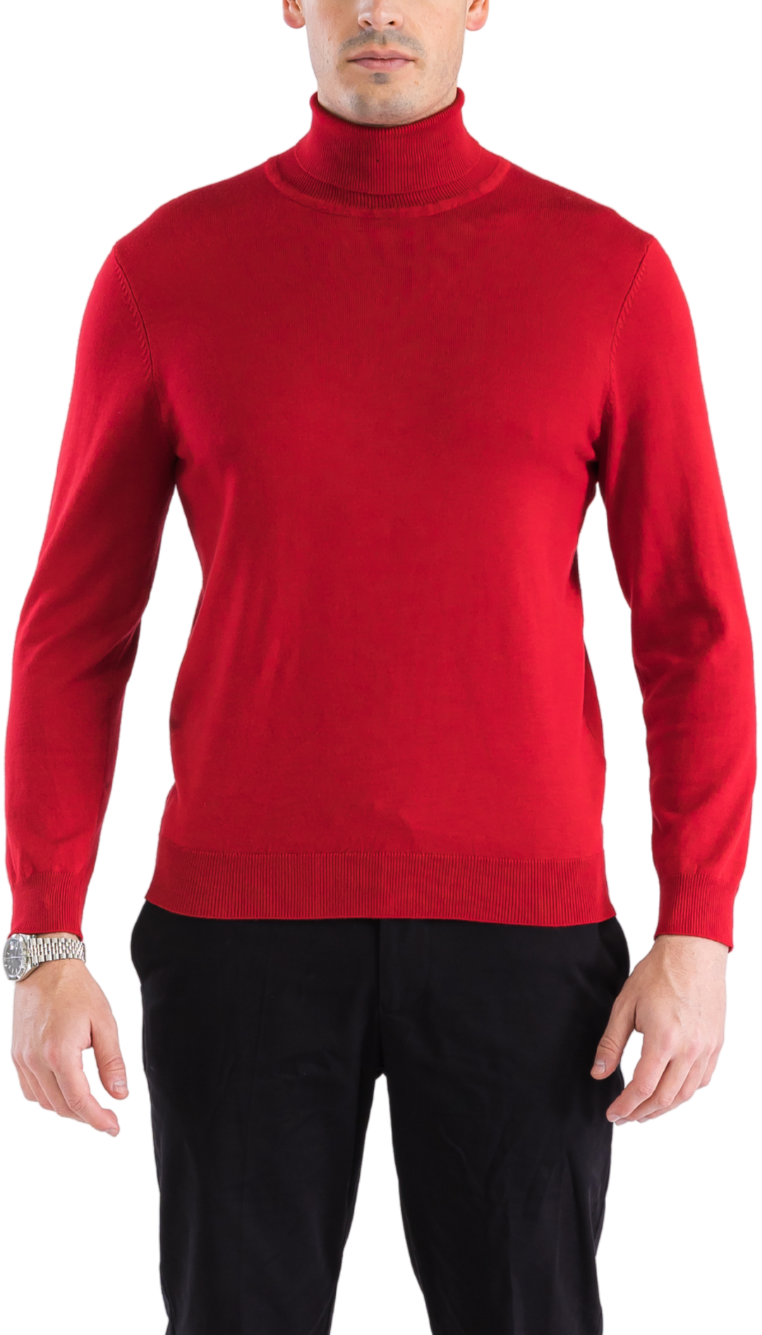 Mens Red Pullover Turtleneck Sweater