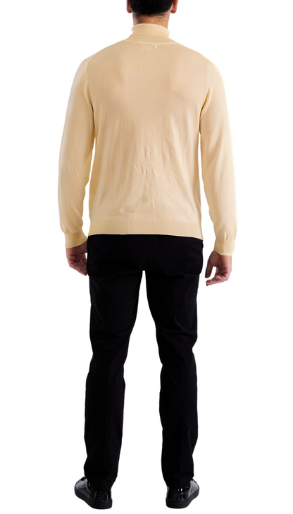 Mens Beige Pullover Turtleneck Sweater