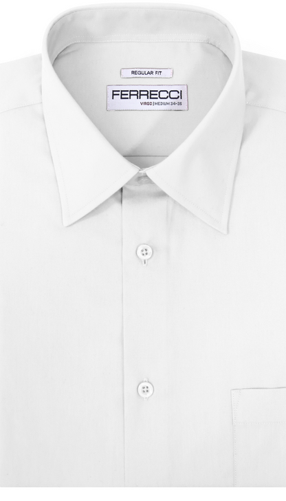 Ferrecci Virgo Big & Tall White French Cuff Dress Shirt – Sizes 14 to 2XL