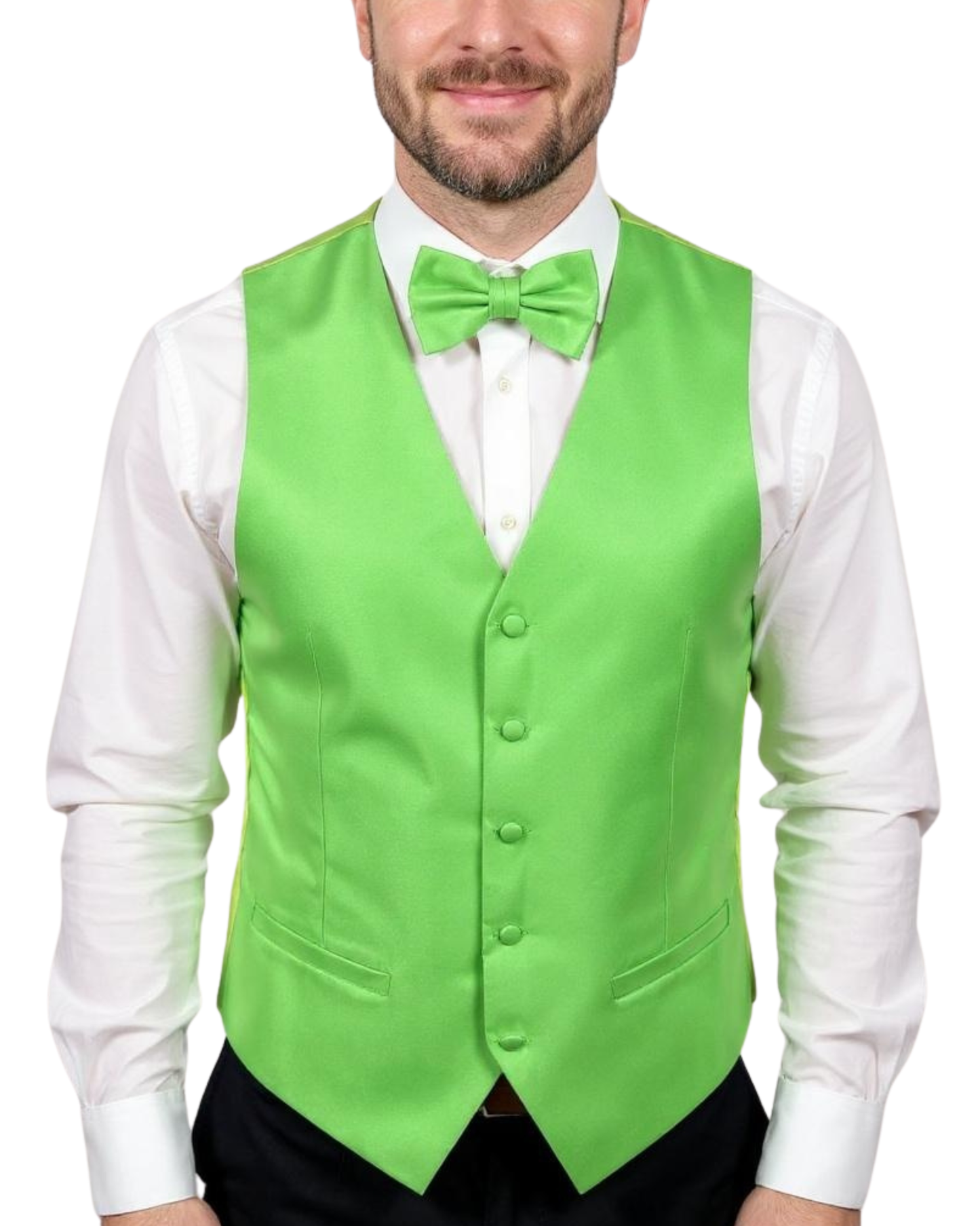 Ferrecci Mens PV600 - Lime with White Back Adjustable Vest Set