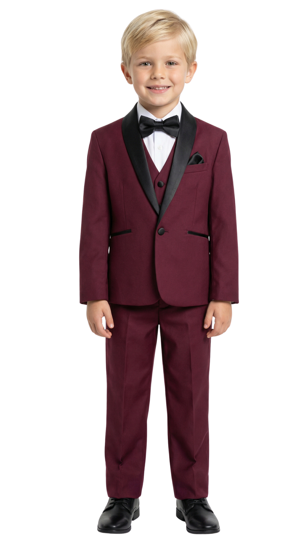 Ferrecci Boys Burgundy Shawl Collar Tuxedo – Formal Kids Tuxedo (Reno Jr)