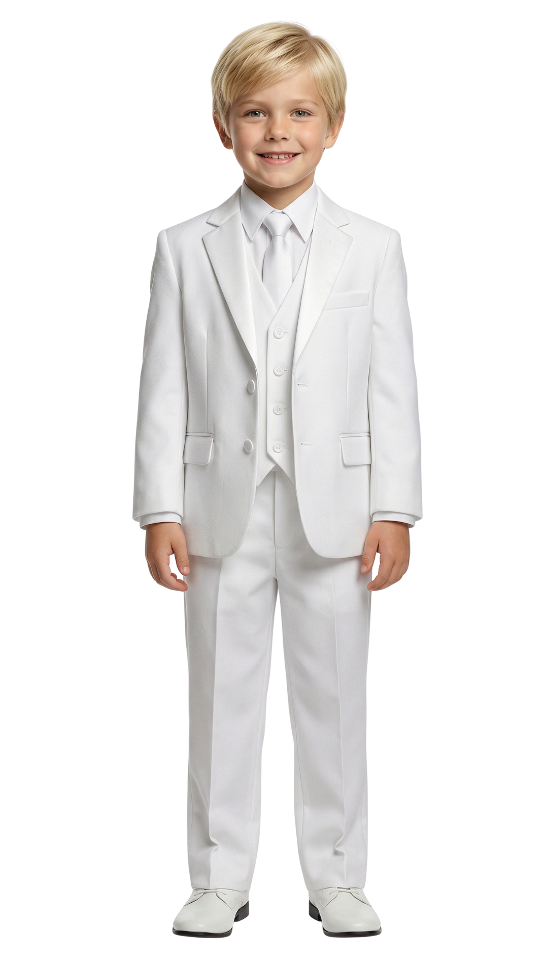 Ferrecci Boys White 5-Piece Suit Set – Formal Kids Suit (JAX JR)