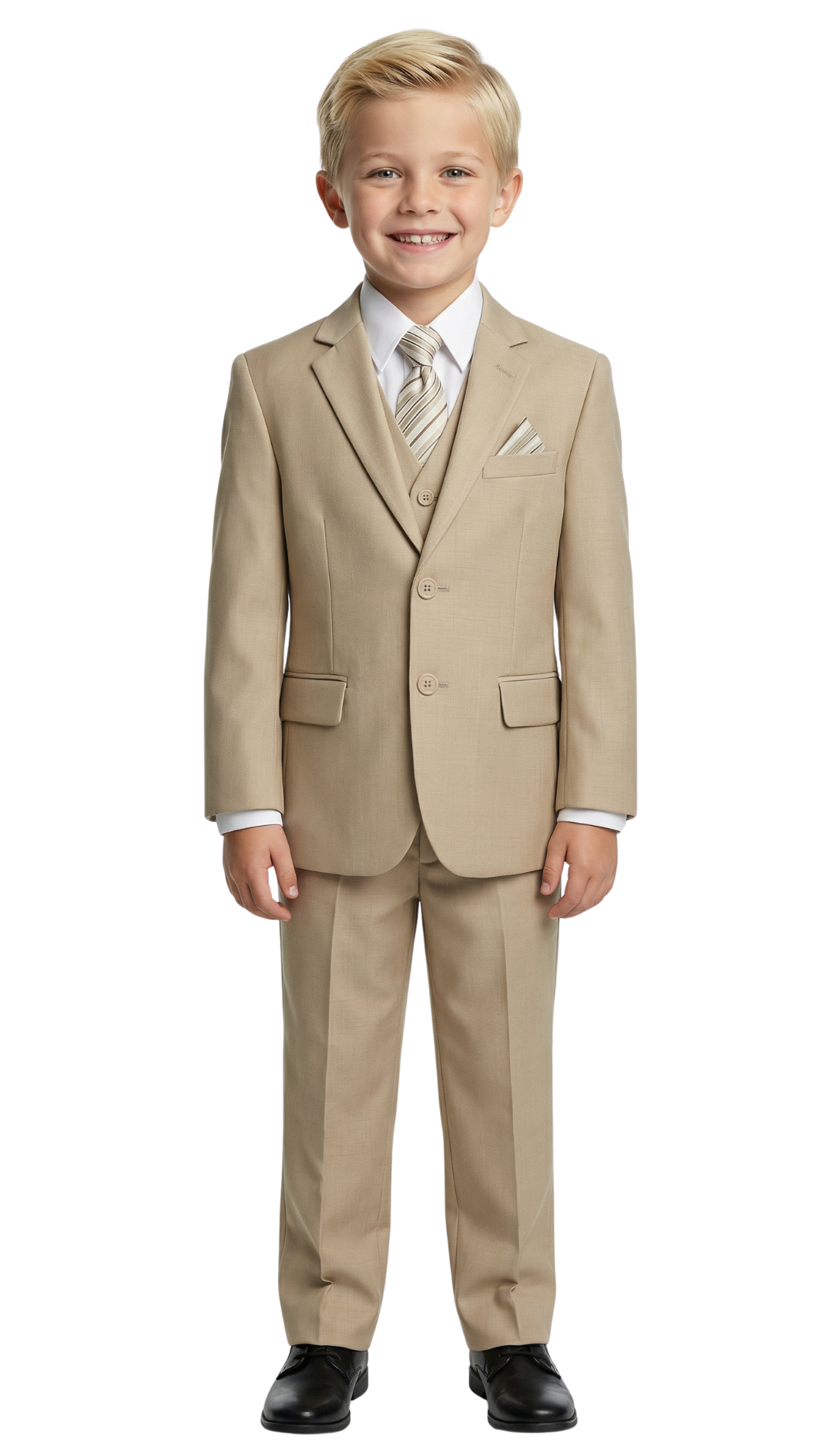 Ferrecci Boys Tan 5-Piece Suit Set – Formal Kids Suit (JAX JR)