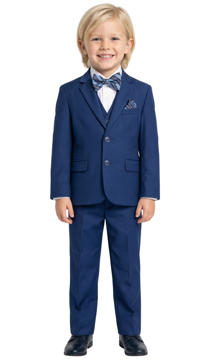Ferrecci Boys Indigo Blue 5-Piece Suit Set – Formal Kids Suit (JAX JR)