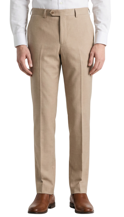 Jax Mens Tan 2 Button Notch Lapel Pick Stitching 3 Pc Slim Fit Suit