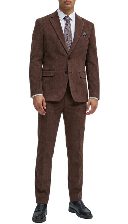 The Cordell Brown 2pc Cotton Corduroy Notch Lapel Suit