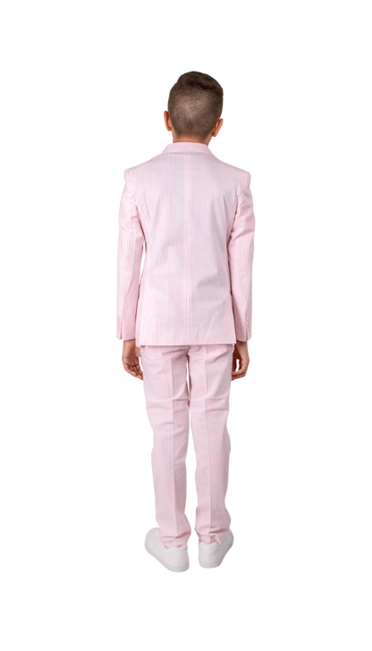Ferrecci Boys Pink Seersucker 2-Piece Suit Set – Summer Kids Suit
