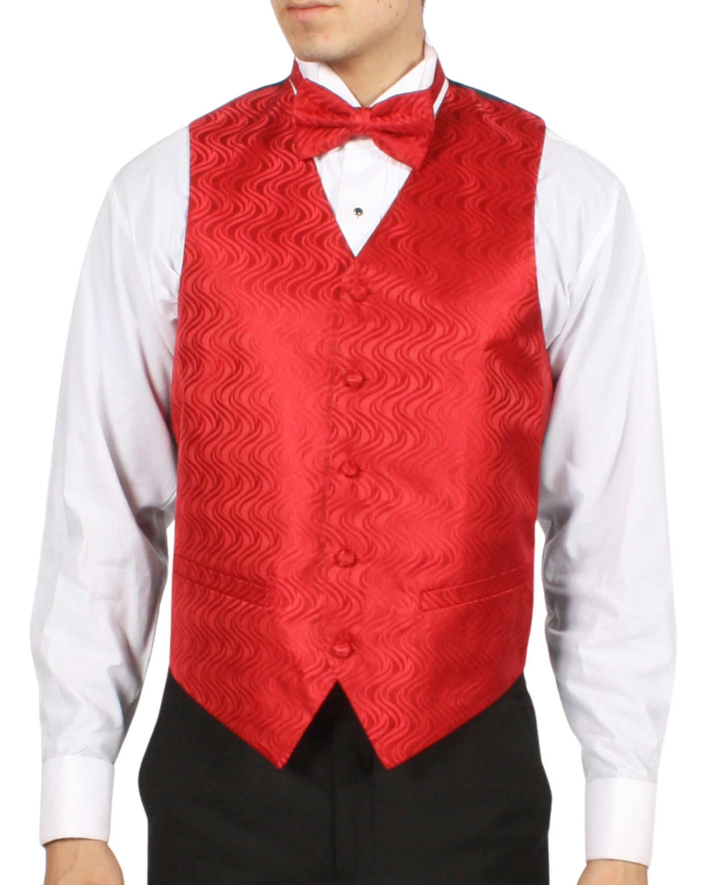 Ferrecci Mens PV150 - Red with Black Back Adjustable Vest Set