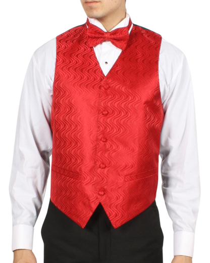 Ferrecci Mens PV150 - Red with Black Back Adjustable Vest Set