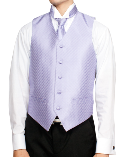 Ferrecci Mens PV300 - Lavender with White Back Adjustable Diamond Vest Set
