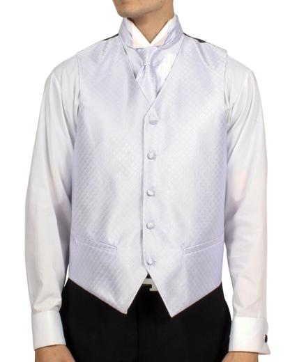 Ferrecci Mens PV300 - Platinum with Black Back Adjustable Diamond Vest Set