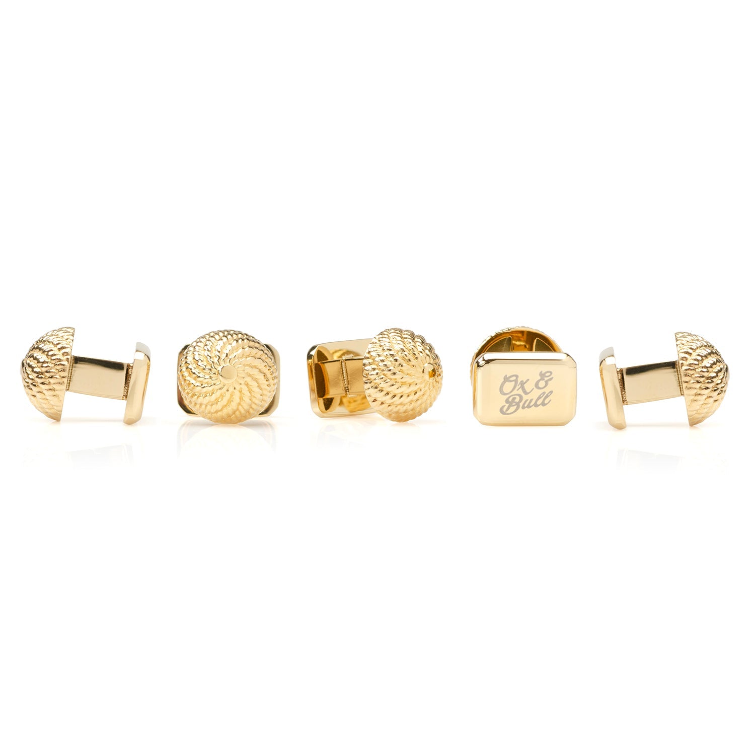 VDP 3D Colony Gold Stainless Stud Set - My Men's Shop