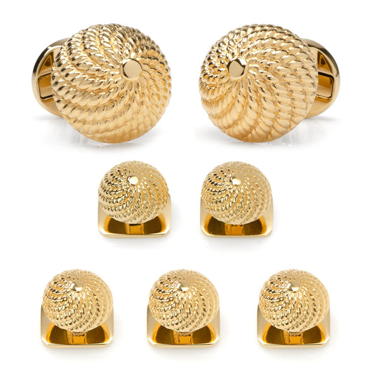 VDP 3D Colony Gold Stainless Stud Set - My Men's Shop