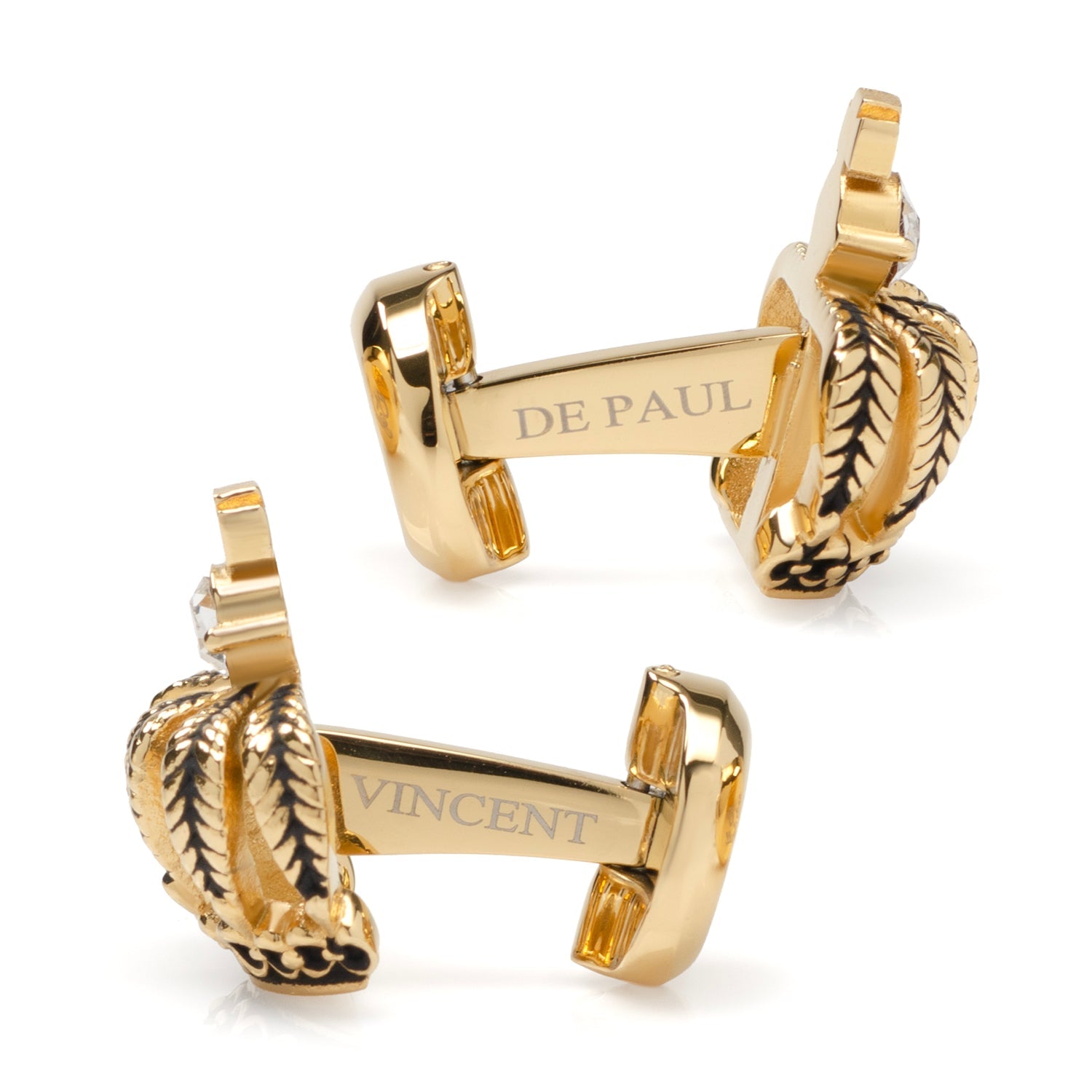 VDP 3D Crown Royal Gold Stainless Cufflinks - My Men's Shop