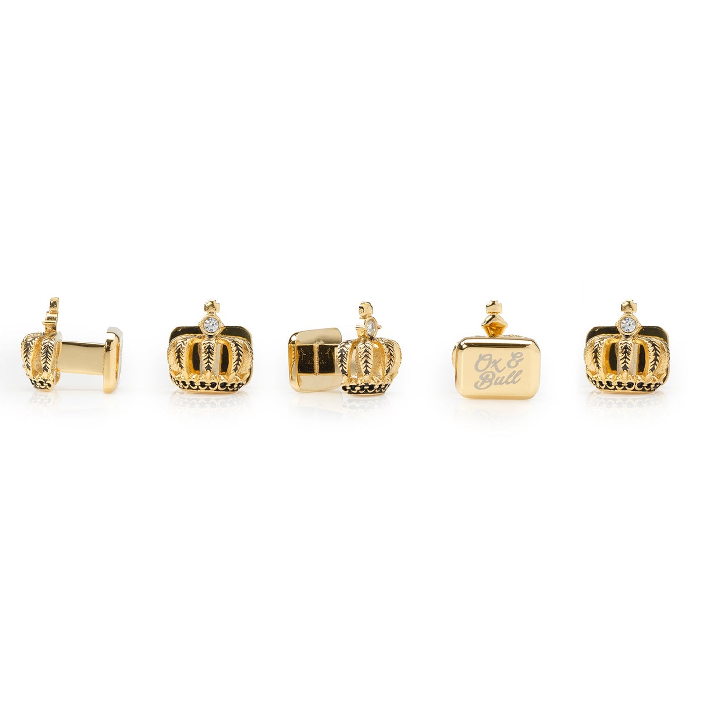 VDP 3D Crown Royal Gold Stainless Studs - My Men's Shop
