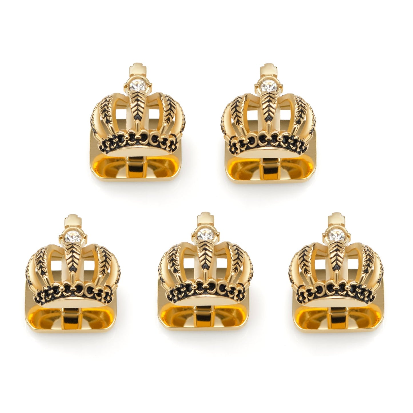 VDP 3D Crown Royal Gold Stainless Studs - My Men's Shop