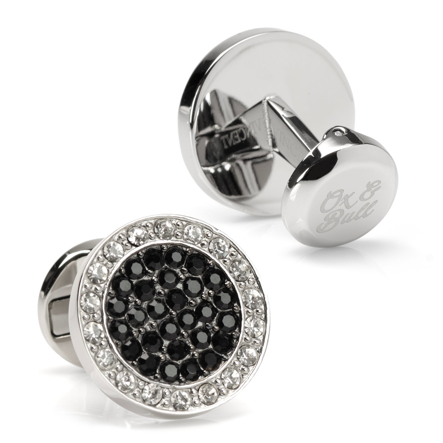 VDP White & Black Pave Crystals Stud Set - My Men's Shop