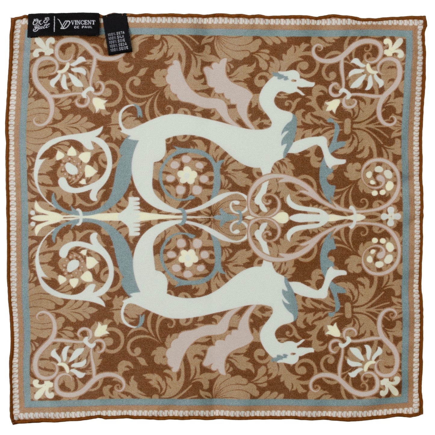 VDP Biltmore Renaissance Revival Brown Pocket Square - My Men's Shop