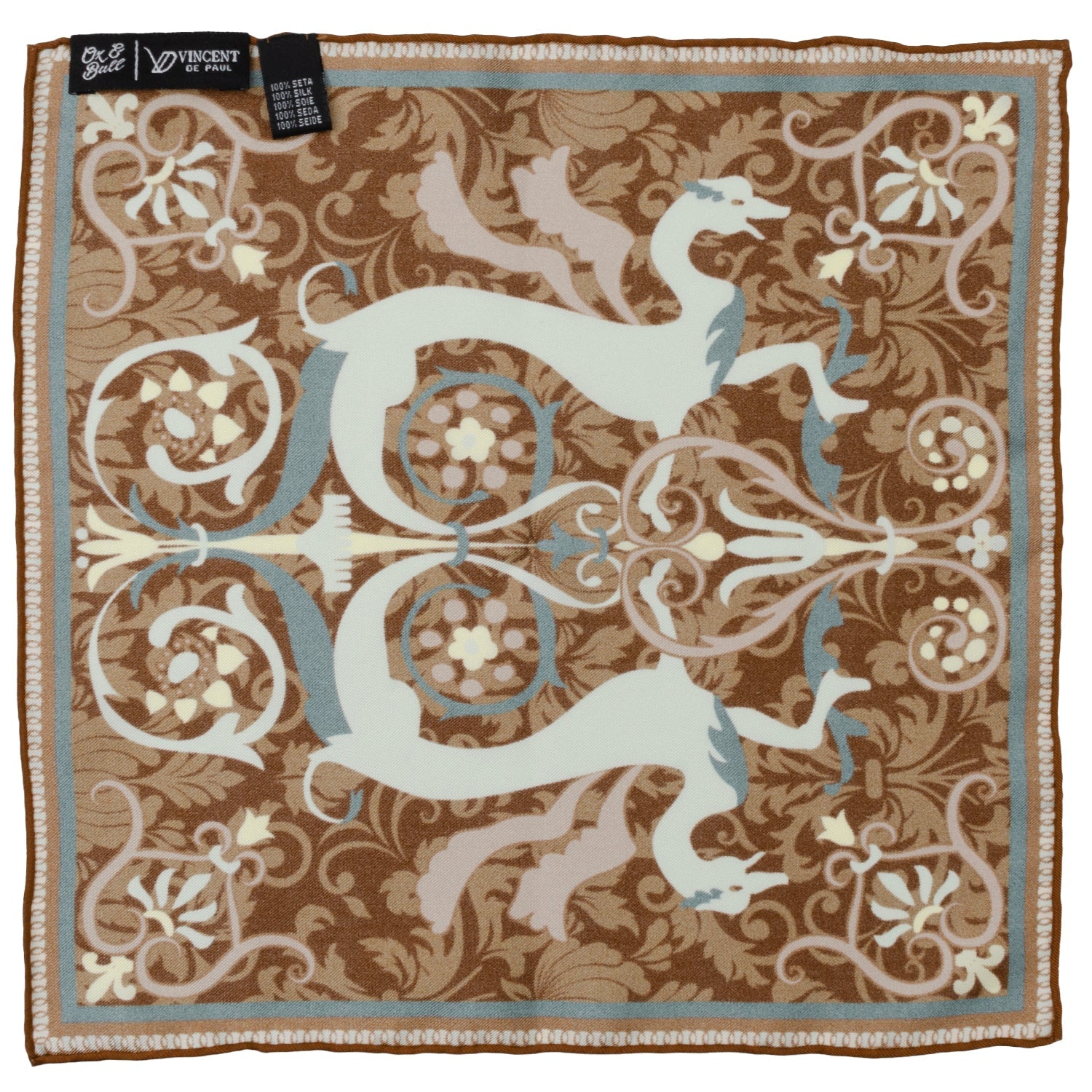 VDP Biltmore Renaissance Revival Brown Pocket Square - My Men's Shop