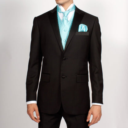 Ferrecci Mens PV300 - Pale Turquoise with White Back Adjustable Diamond Vest Set