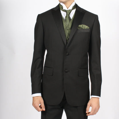 Ferrecci Mens PV300 - Olive with White Back Adjustable Diamond Vest Set