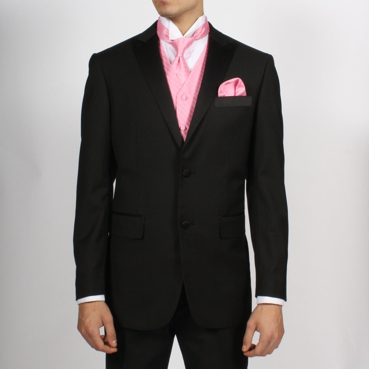 Ferrecci Mens PV300 - Rose with White Back Adjustable Diamond Vest Set