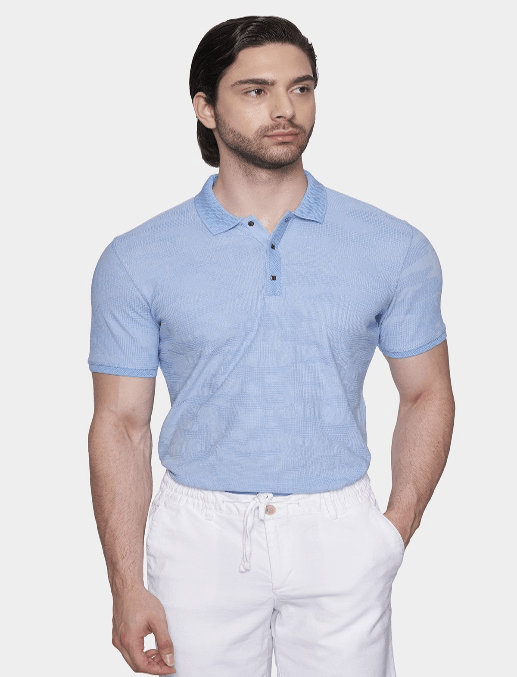 The Mercerized Cotton Polo (Summer Sky Blue)
