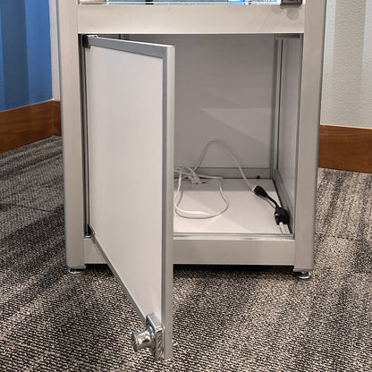 Retail Glass Display White Cabinet With Locking Storage - My Men's Shop