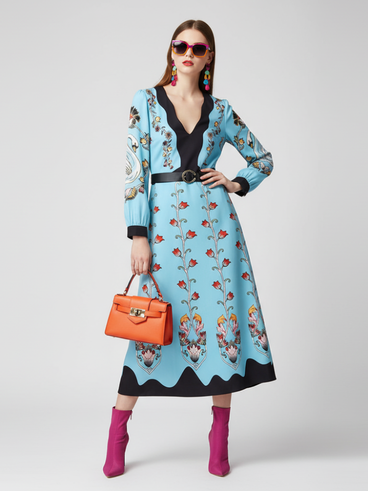 Waist-Cinched Floral Dress, The Met | Women - BYMANYC ® New York