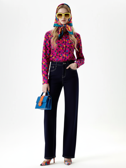 Vaqueros cropped de pernera ancha, Fifth Avenue | Mujer - BYMANYC ® New York