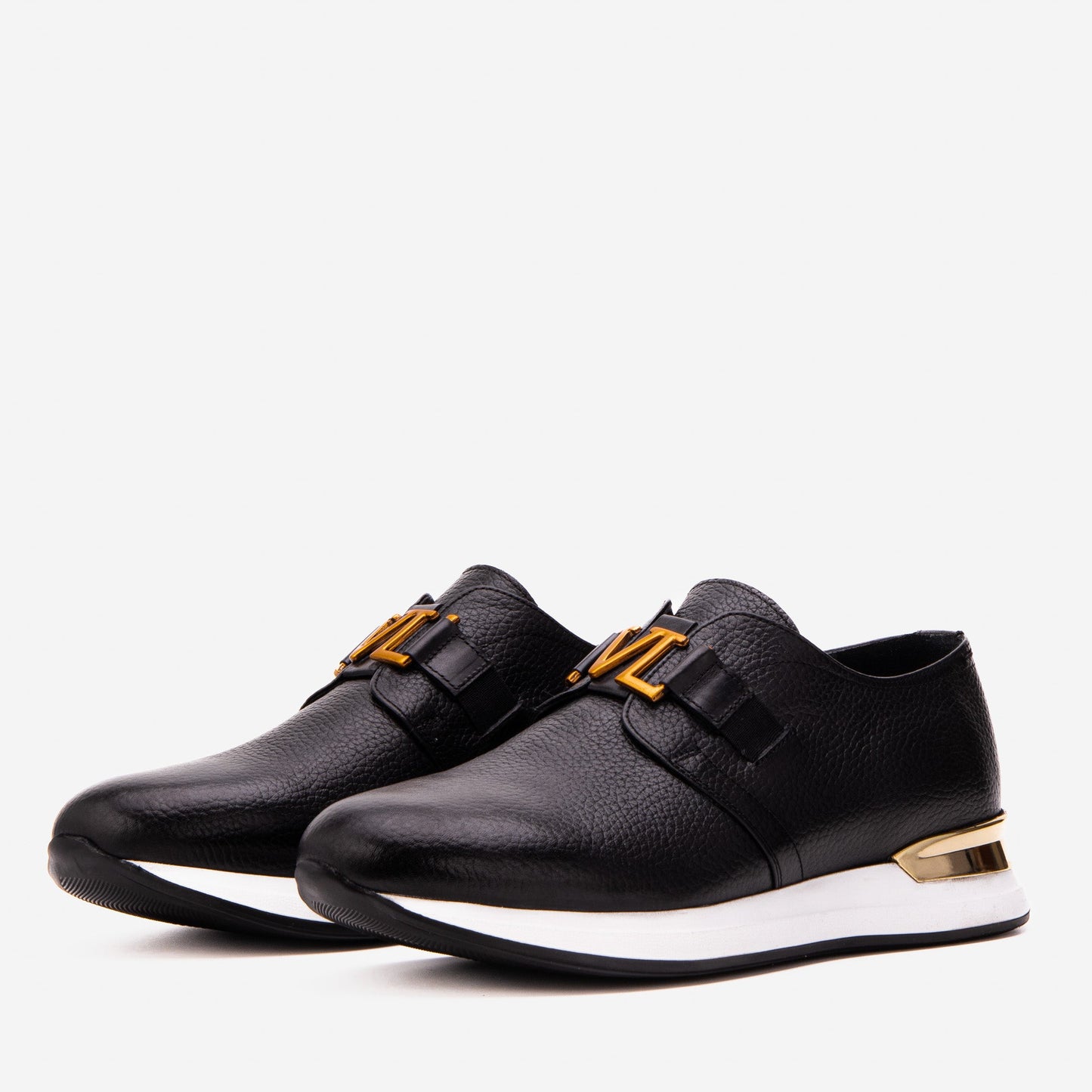 The Avelon Black Leather Men Sneaker