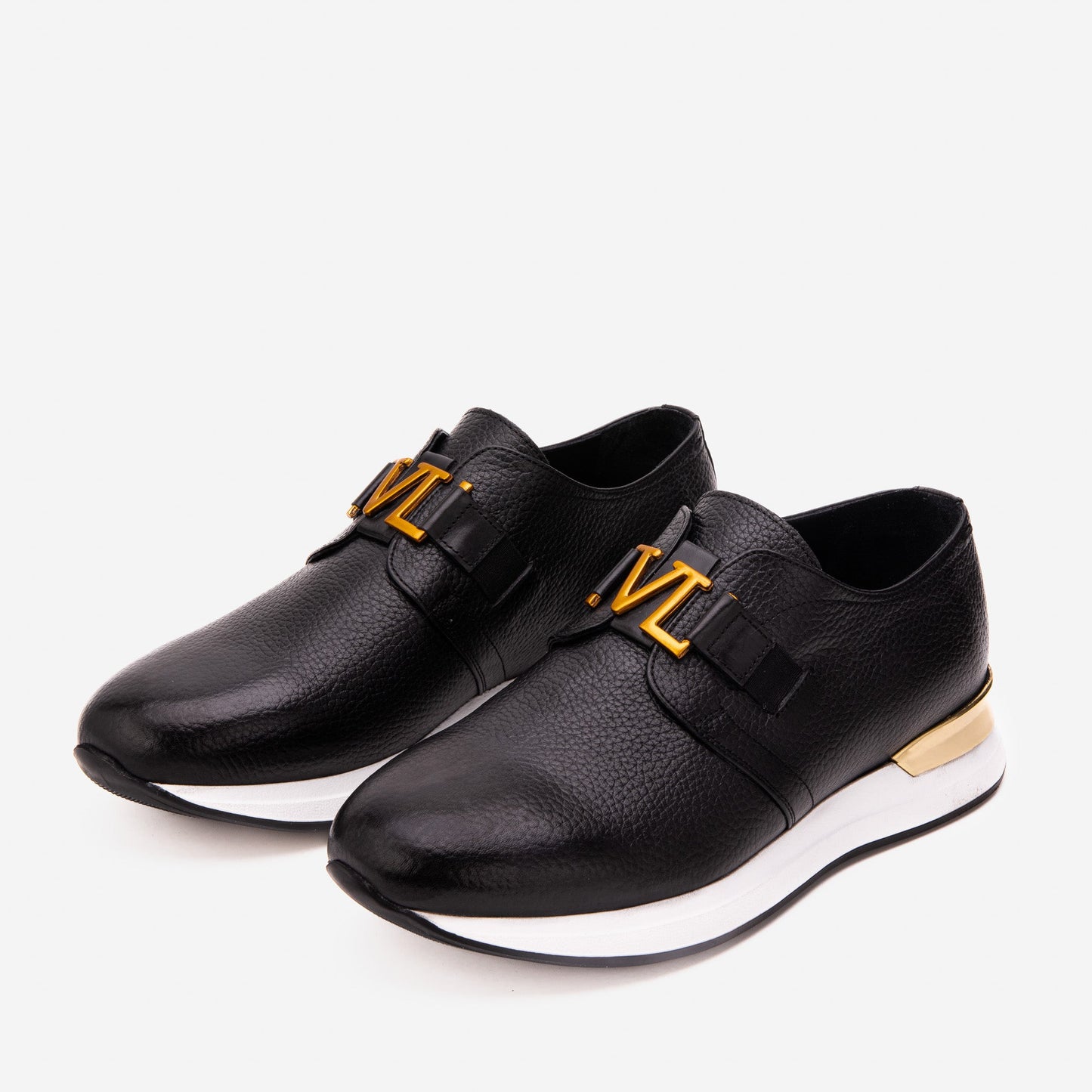 The Avelon Black Leather Men Sneaker