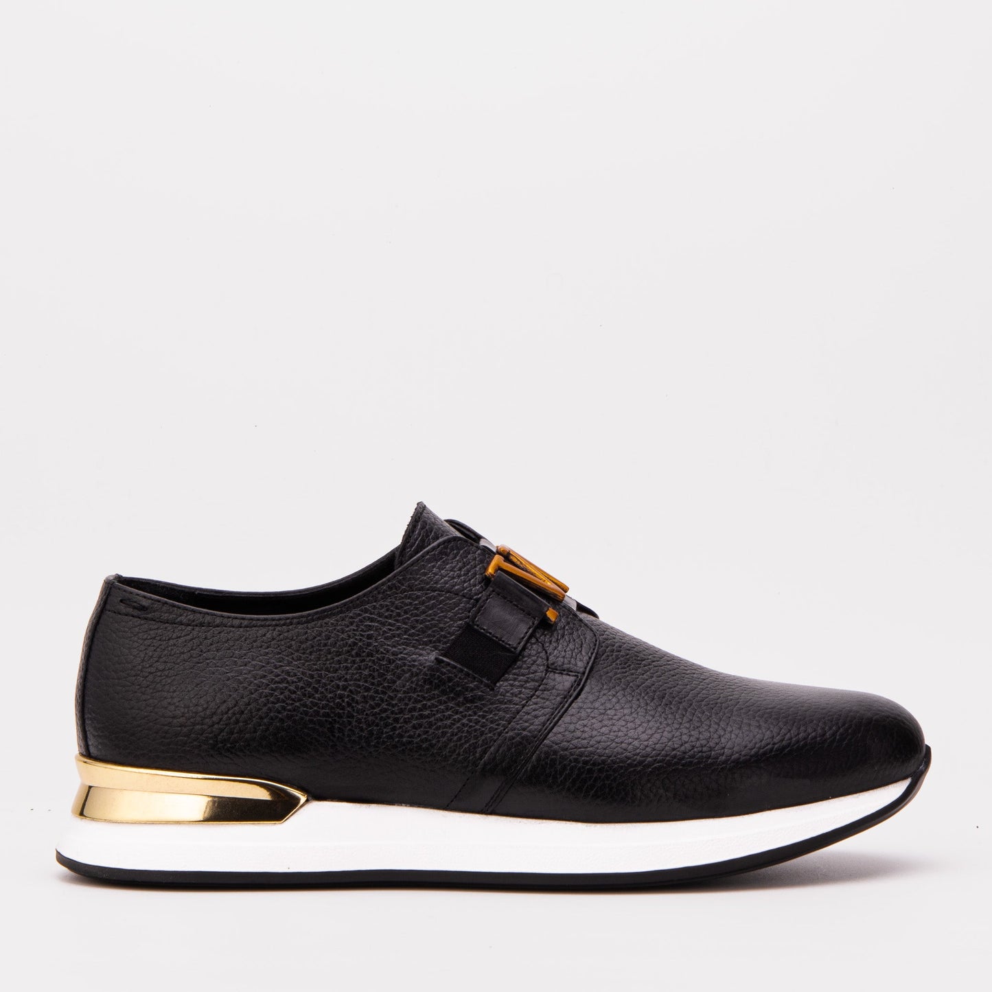 The Avelon Black Leather Men Sneaker