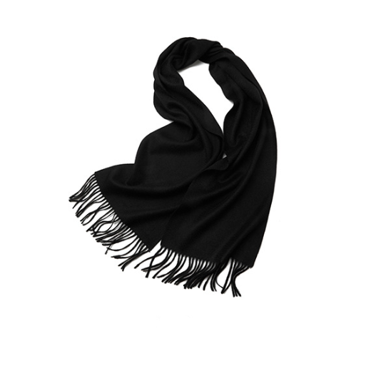 Solid Black Cashmere Scarf