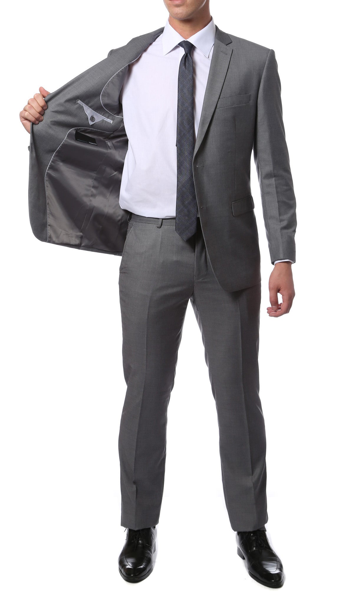 ZNL101 Light Grey Slim Fit Modern Men's 2 pc Suit