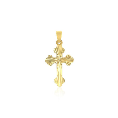 Colgante de oro tricolor de 14k con cruz