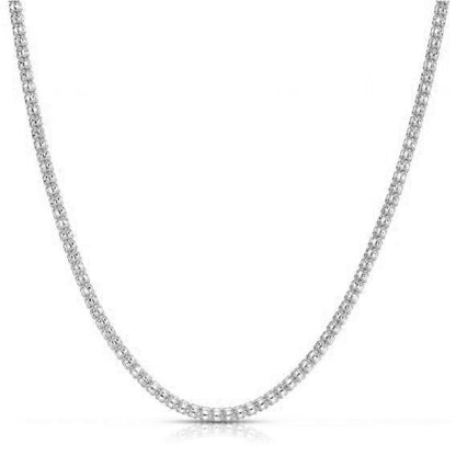 Cadena barril de hielo en oro blanco de 14k (3.14 mm)