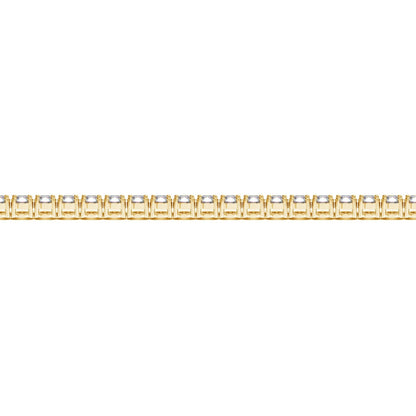 Pulsera de tenis de oro amarillo de 14 quilates con diamantes redondos cultivados en laboratorio (5 quilates en total F/G VS2/SI1)
