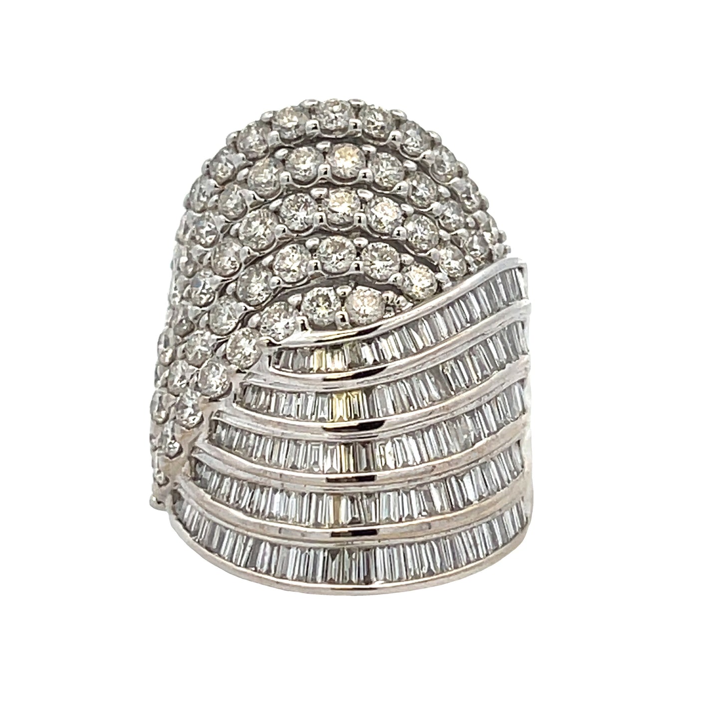 Anillo de diamante de 4,00 ct de oro blanco de 10 kt