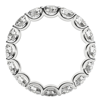 Anillo de eternidad de diamantes redondos cultivados en laboratorio de oro blanco de 14k (4 ct de peso total FG/VS2)
