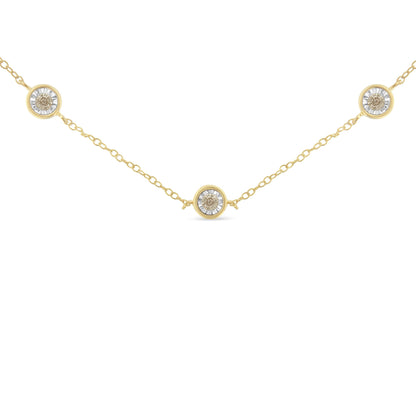 Collar de plata de ley chapado en oro amarillo con diamantes (1/2 cttw, color K-L, claridad I2-I3)