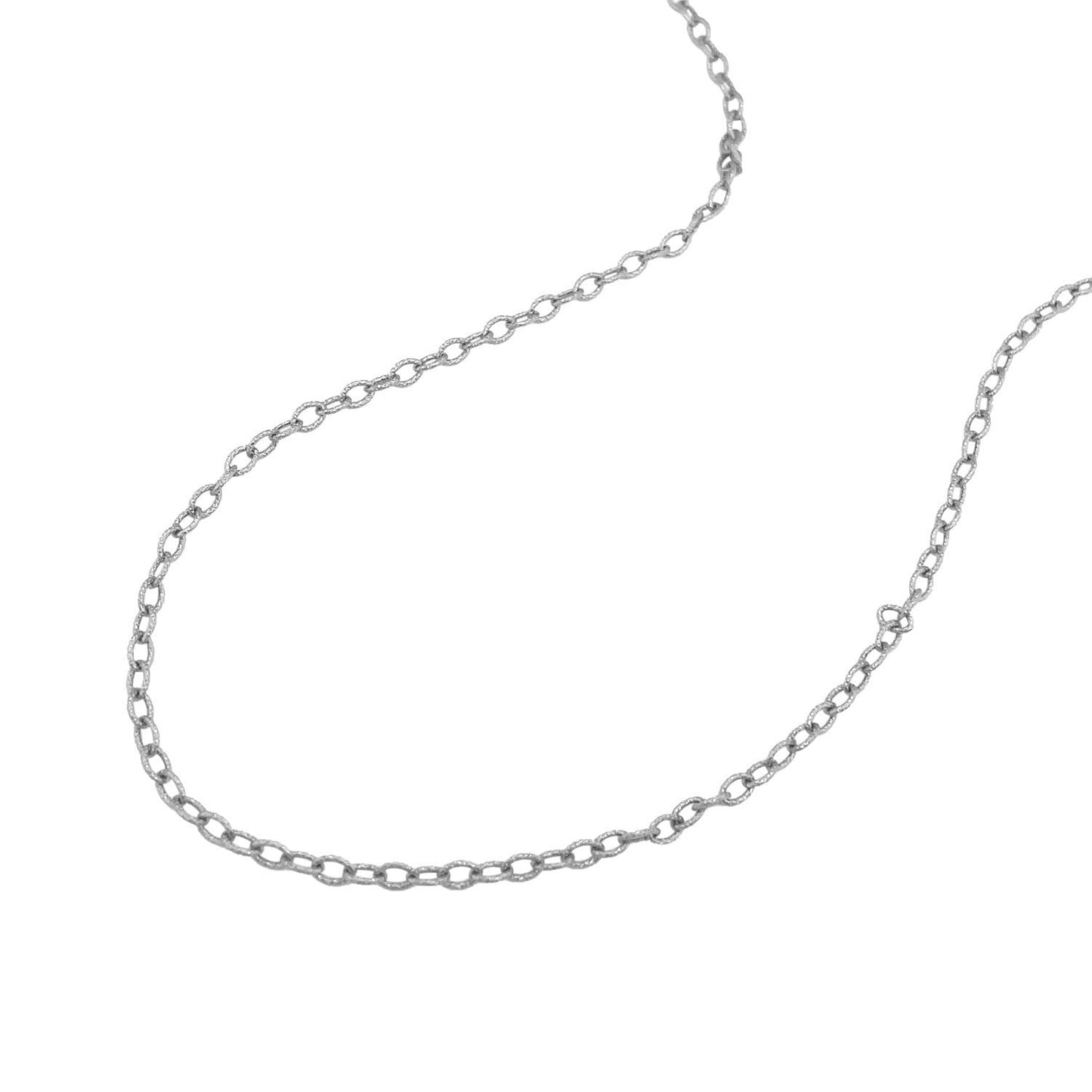 Cadena de oro blanco de 14k de 2.5mm con eslabones texturizados