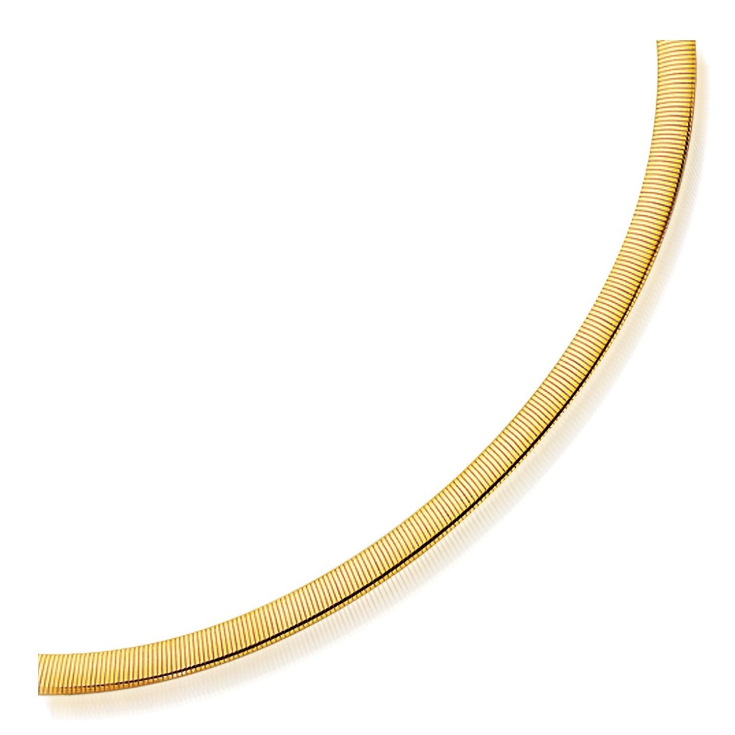 Collar Omega Reversible de Oro de 14k Dos Tonos de 6.0mm