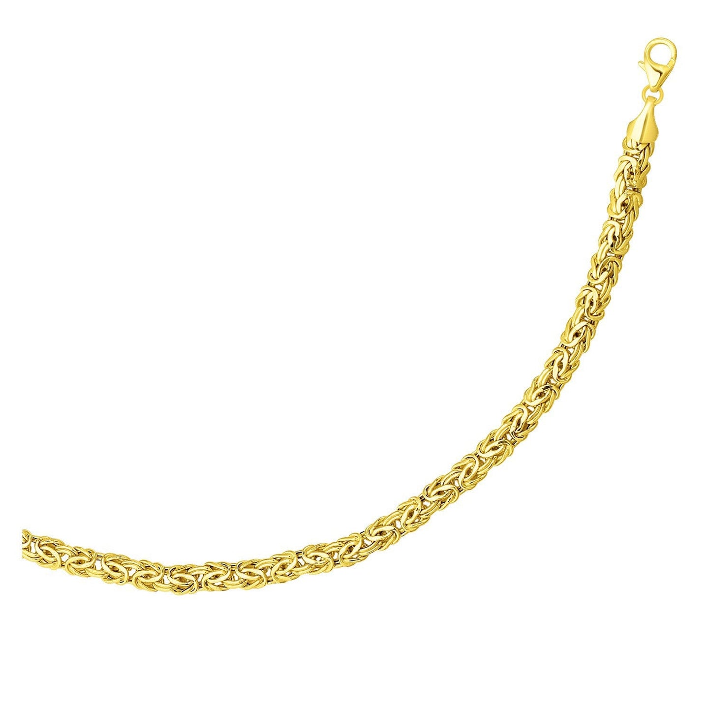 Pulsera Bizantina Brillante de Oro Amarillo de 14k