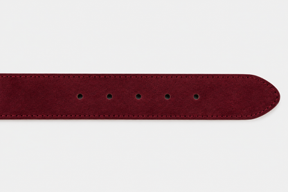 The Bari Burgundy Suede Leather Belt