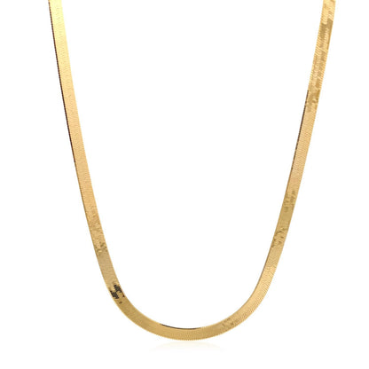 Cadena de espiga súper flexible de oro amarillo de 14k y 4,0 mm